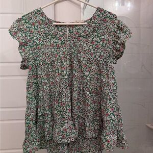 Entro Green Floral Blouse